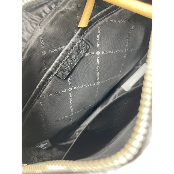 Michael Kors crossbody bag large chain zip purse MK signature black silver - Picture 10 of 10